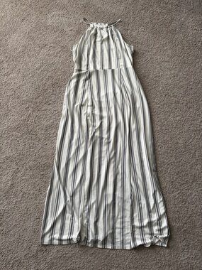 Candie's White and Black Striped Halter Top